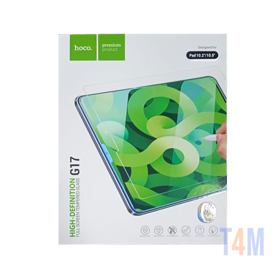 Vidro Temperado HD de Tela cheia Hoco G17 para Apple iPad 10,2"/10,5" Transparente